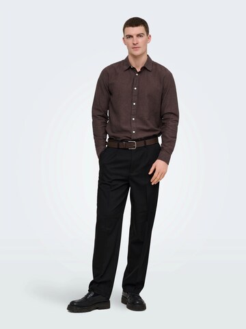 Only & SonsSlim Fit Košulja 'ONSCAIDEN' - smeđa boja