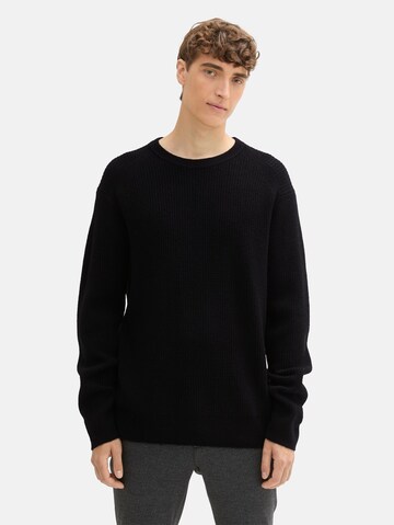 TOM TAILOR DENIM Trui in Zwart: voorkant