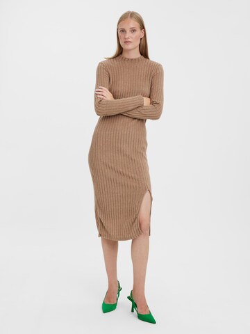 VERO MODA Knit dress 'Asta' in Brown: front