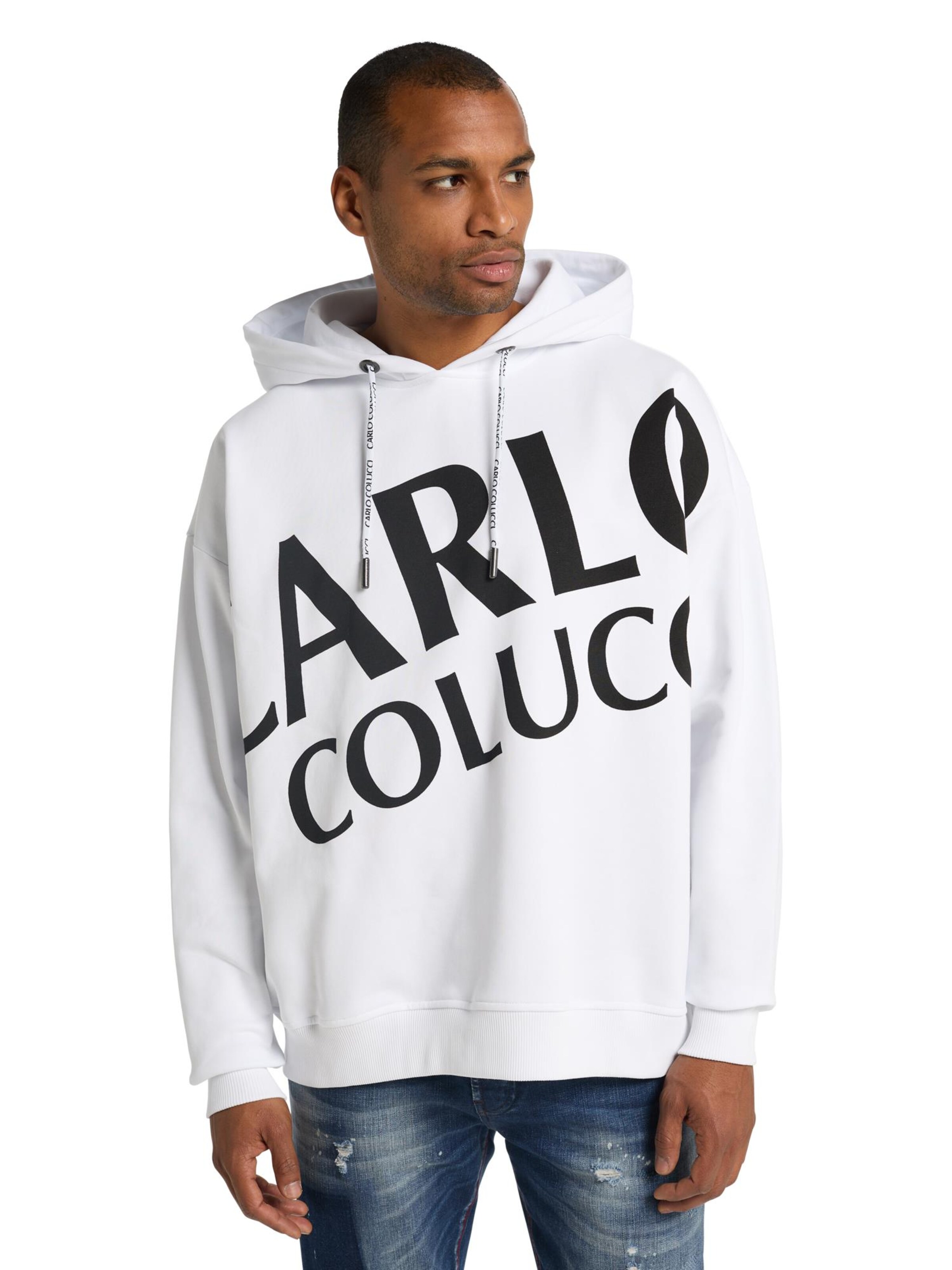 Carlo Colucci Sweatshirt ' Davoodi ' in White: front