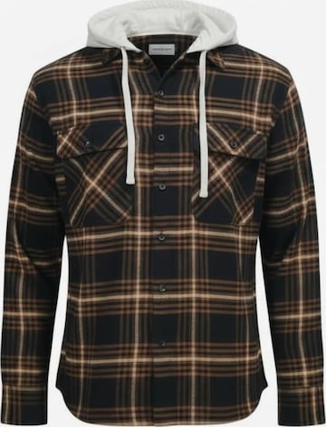 Coupe regular Chemise 'Mens flannel with hooddie' Radwa en marron : devant