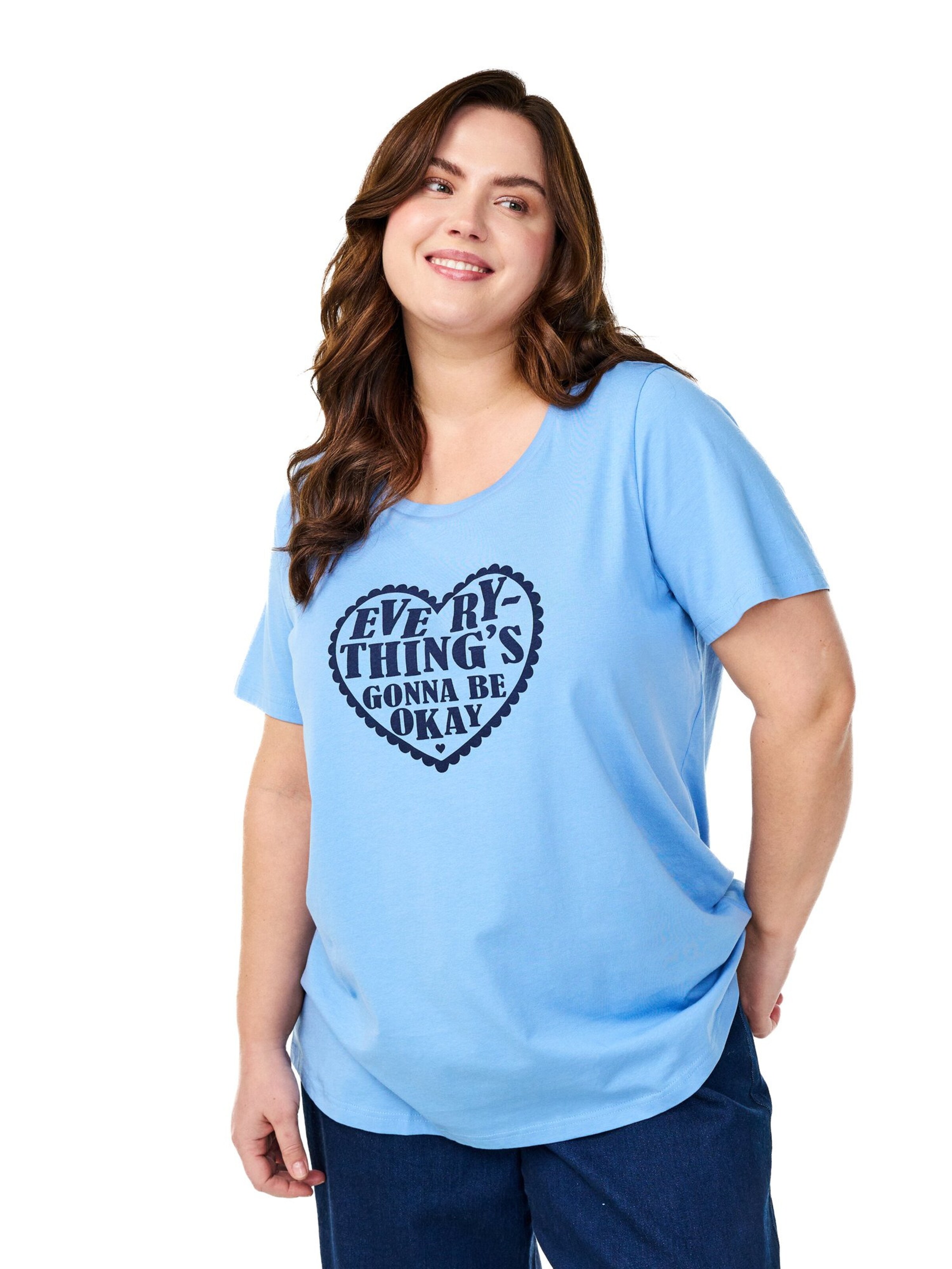 Maglietta 'Velin' di Zizzi in blu: frontale