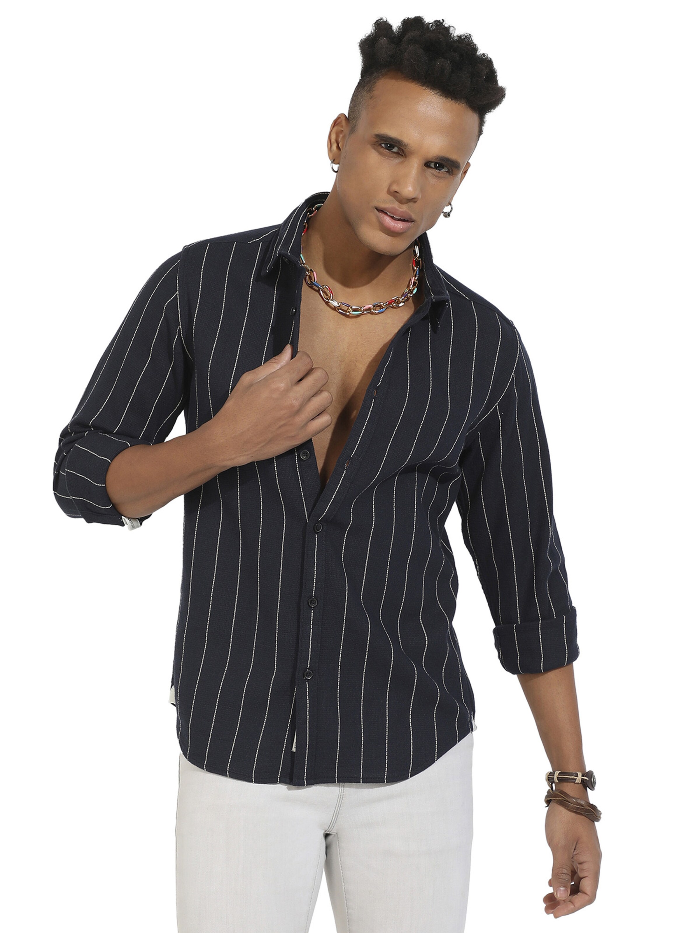 Campus Sutra Regular fit Overhemd ' Ezra ' in Blauw: voorkant