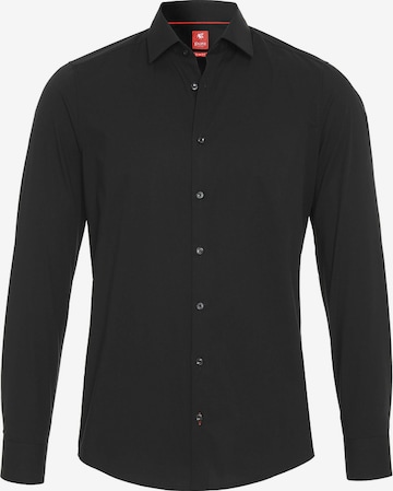 Hatico Regular fit Button Up Shirt in Black: front