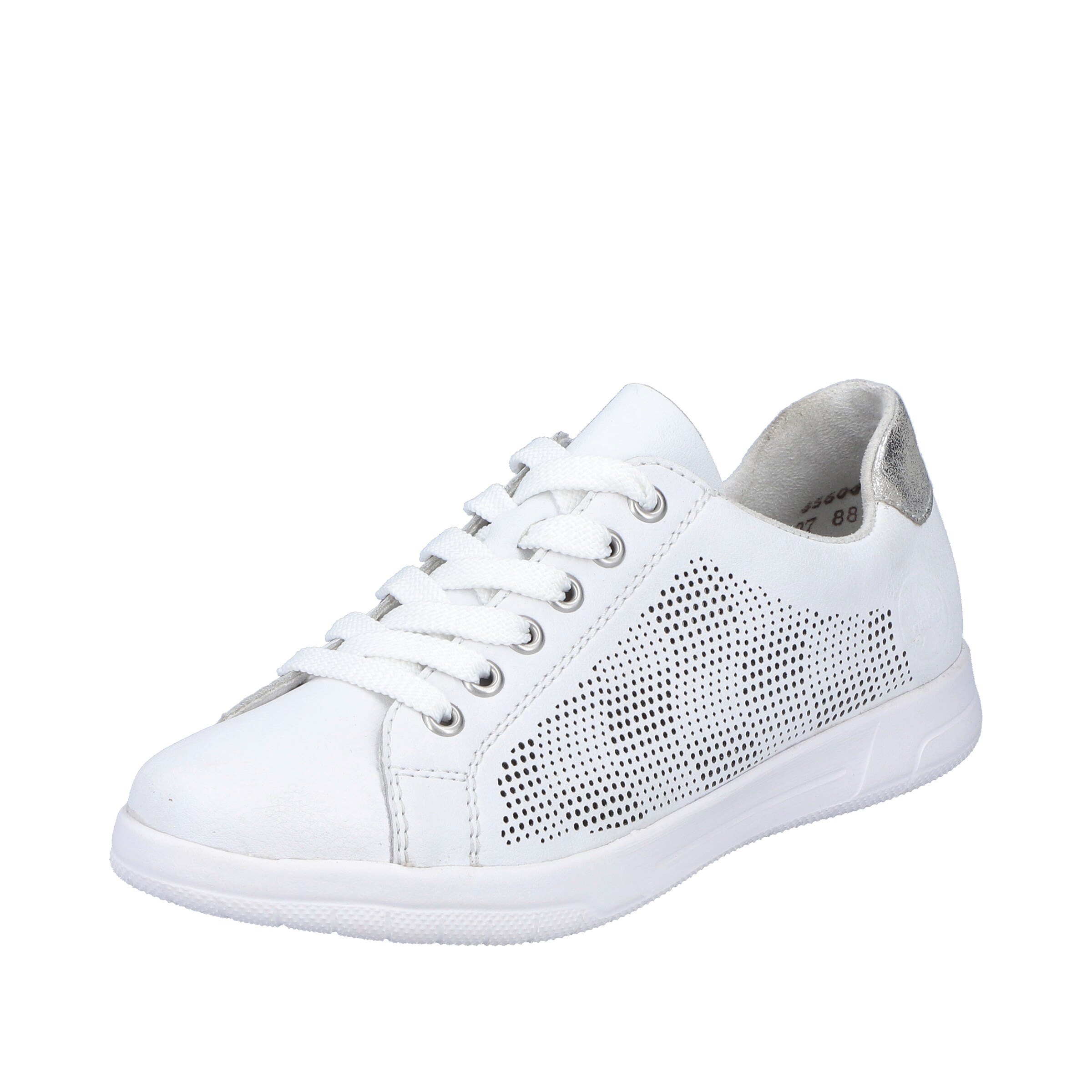 Baskets basses Rieker en blanc : devant