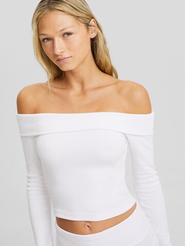 Bershka Koszulka w kolorze biały