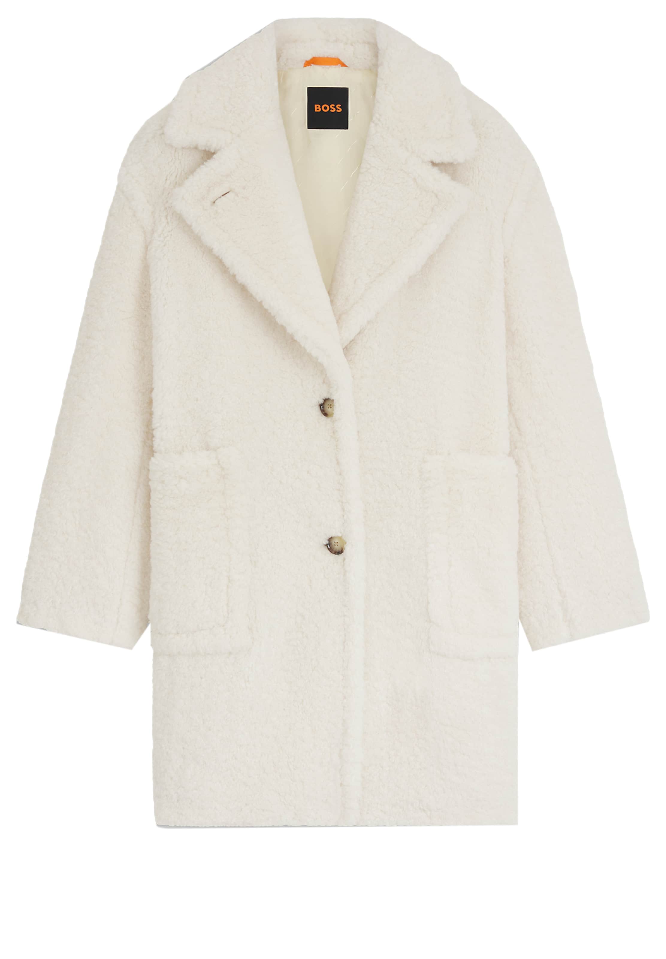 BOSS Winter Coat in White: front