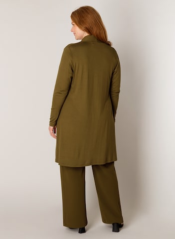 BASE LEVEL CURVY Knit Cardigan in Green
