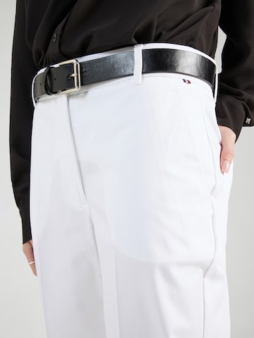 TOMMY HILFIGER Regular Панталон с ръб в бяло