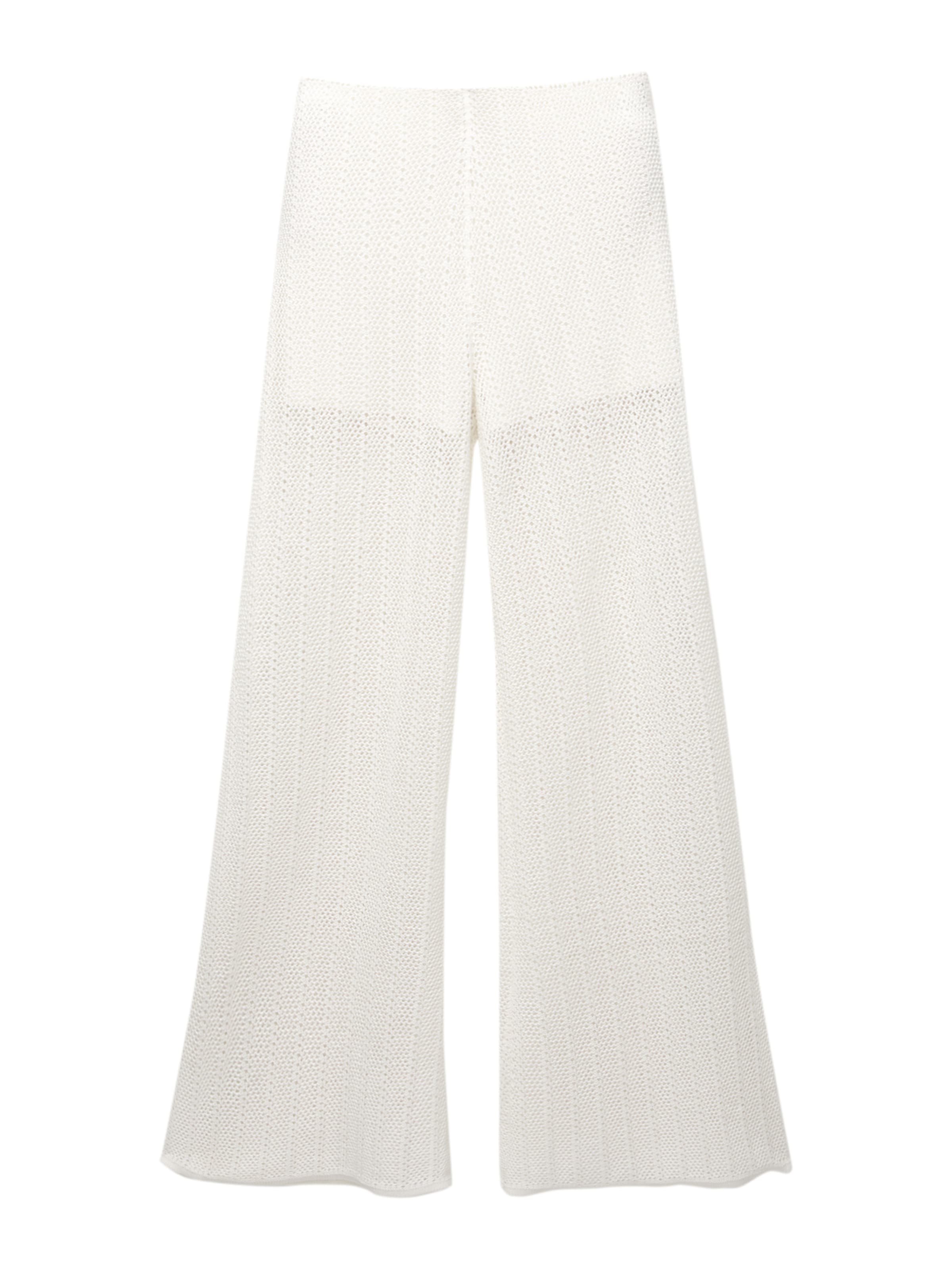 Pull&Bear Wide leg Trousers in Beige: front