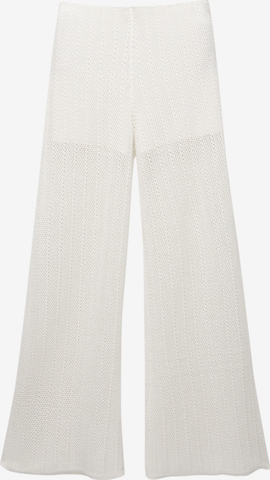 Pull&BearWide Leg/ Široke nogavice Hlače - bež boja: prednji dio