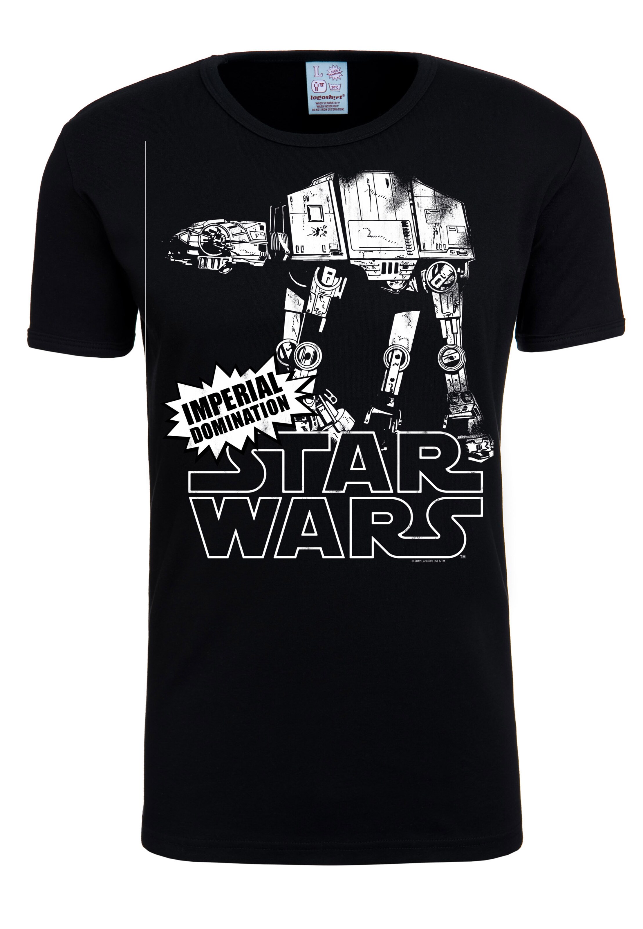 LOGOSHIRT T-Shirt 'AT-AT' in Schwarz: Vorderseite