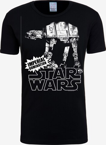 LOGOSHIRT T-Shirt mit coolem 'AT-AT'-Print in Schwarz: predná strana