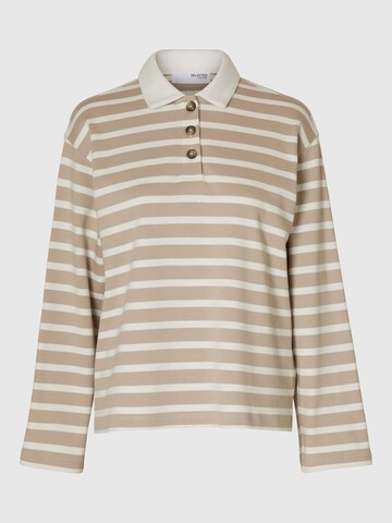 T-shirt SELECTED FEMME en beige : devant