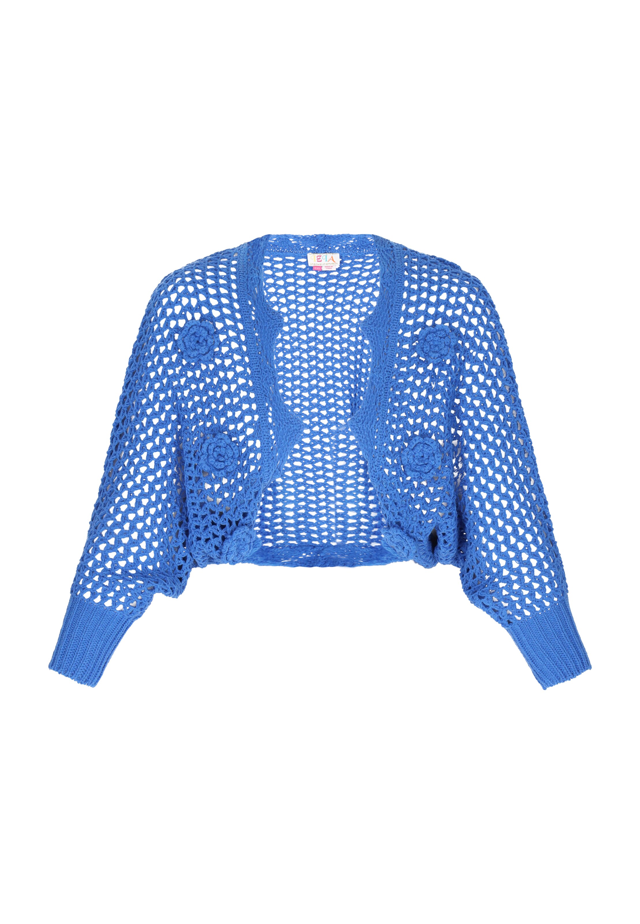 IZIA - Casaco de malha 'Boho' em azul: frente