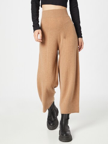 Loosefit Pantaloni de la Pure Cashmere NYC pe bej: față