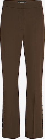 Wide leg Pantaloni cu dungă de la Karl Lagerfeld pe maro: față