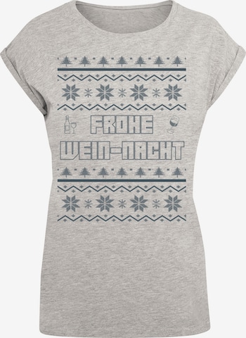 F4NT4STIC Shirt 'Frohe Wein-Nacht' in Grey: front