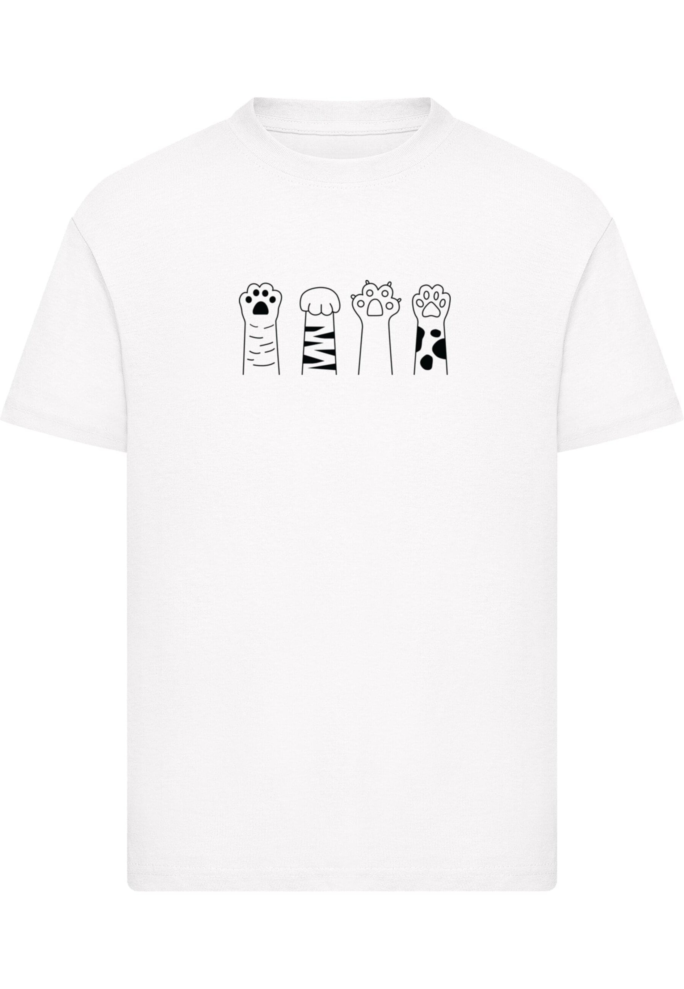T-Shirt 'Cat Paws' Merchcode en blanc : devant