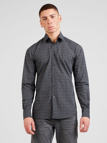 Karl Lagerfeld Regular fit Риза в сиво: отпред