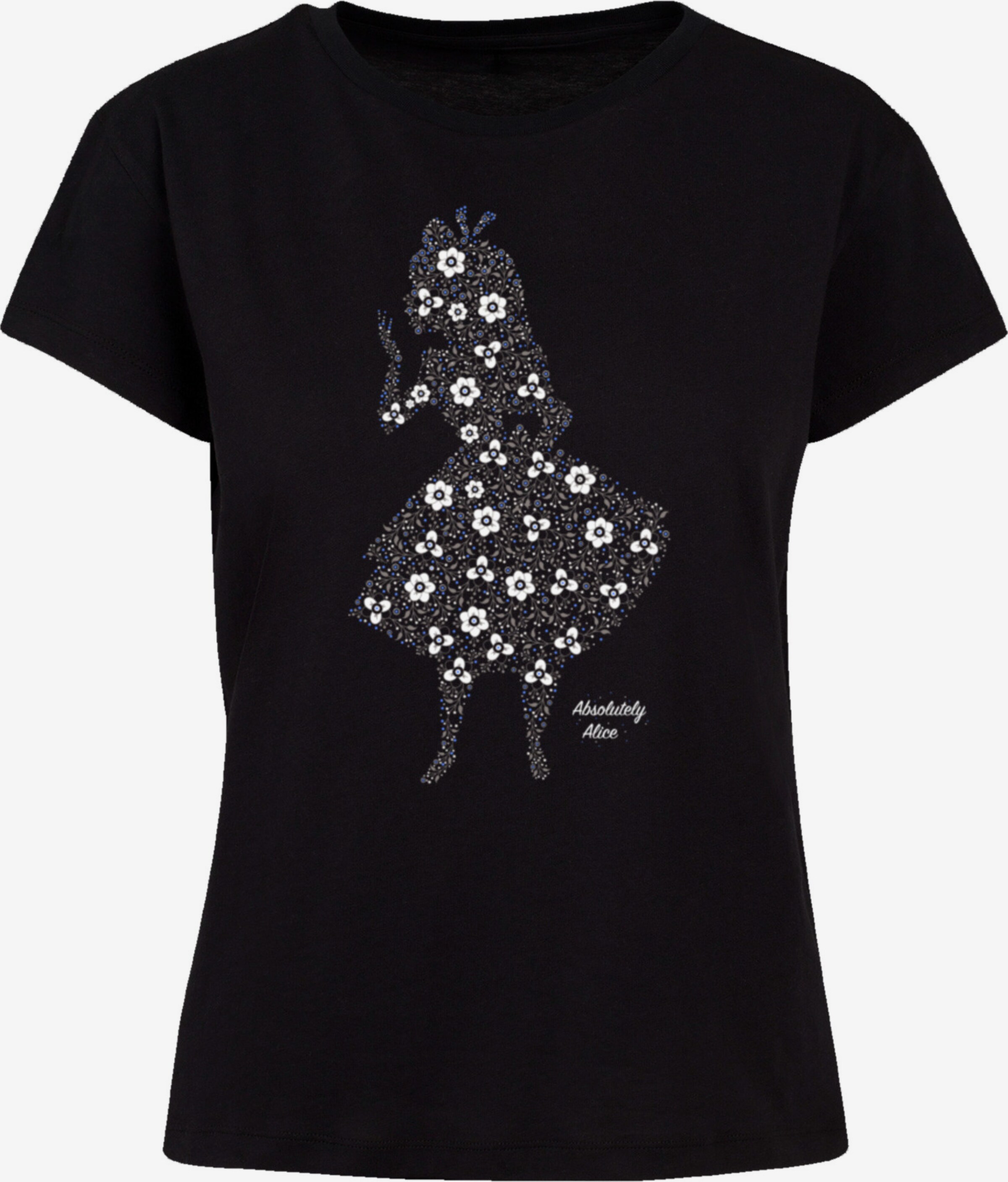 F4NT4STIC Shirt 'Disney Alice im Wunderland Absolutely Alice' in Schwarz |  ABOUT YOU