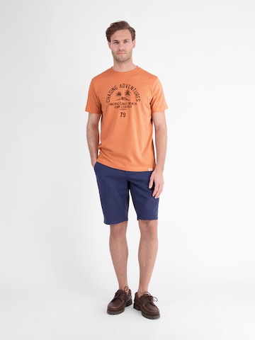 LERROS T-Shirt mit O-Neck aus softer Baumwolle mit Summervibe-Print in Orange
