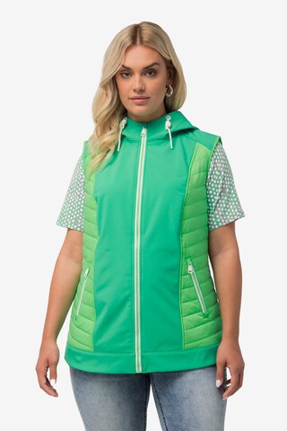 Ulla Popken Sportbodywarmer in Groen: voorkant