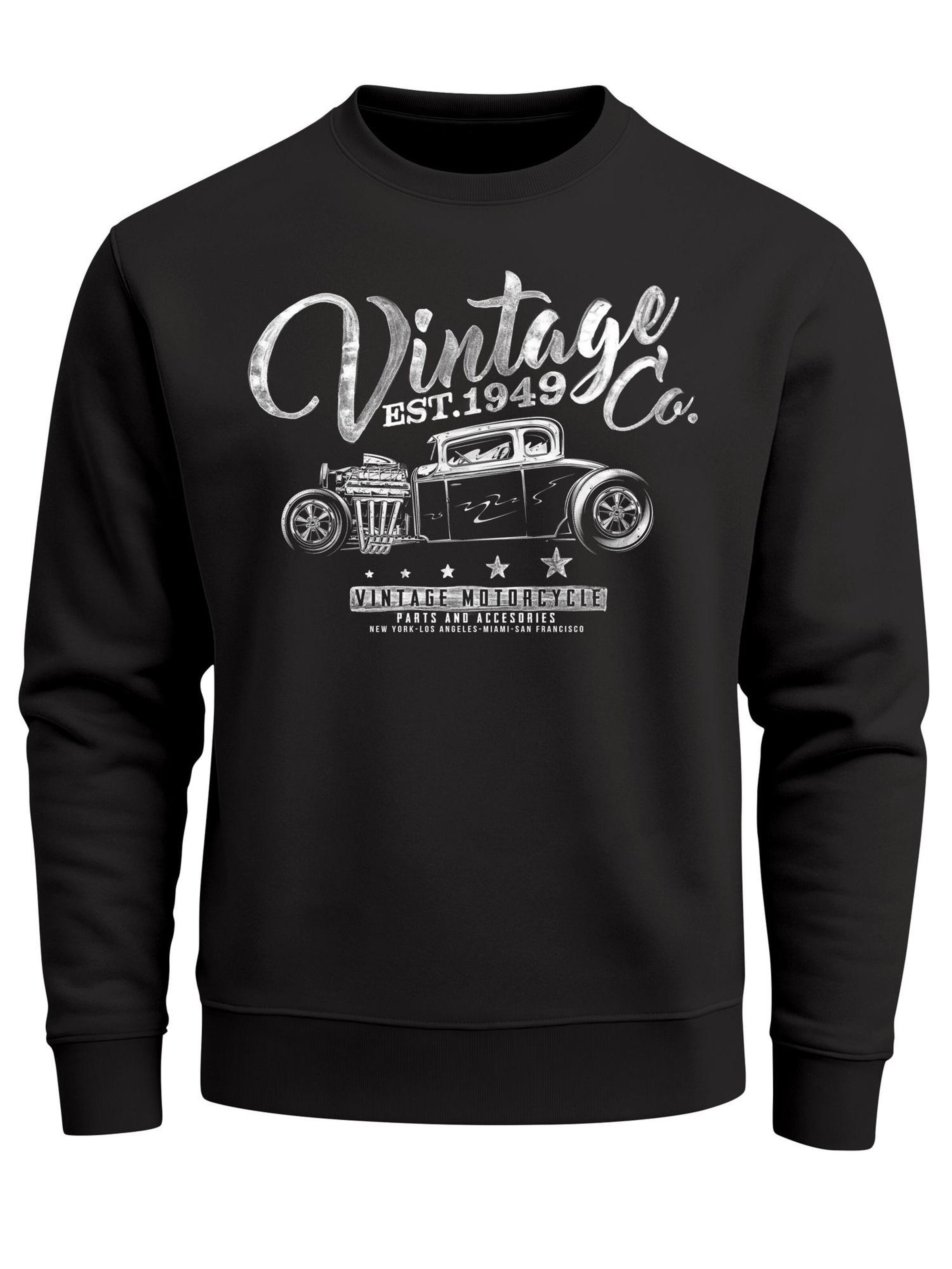 Neverless Sweatshirt 'Vintage Car' in Black: front
