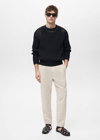 MANGO MAN Regular Bandplooibroek 'Romelino' in Beige