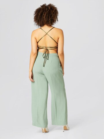 A LOT LESS Wide leg Trousers with creases 'Daliah' in Green