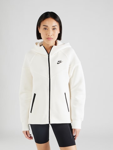 Veste de sport 'TECH FLEECE' Nike Sportswear en beige : devant