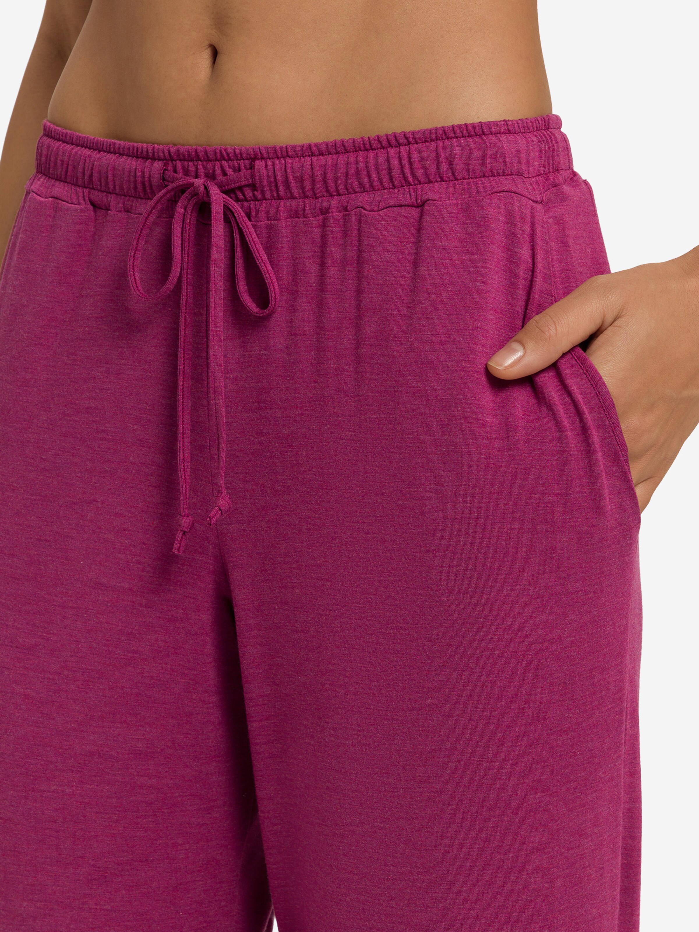 Hanro Pyjamahose ' Natural Elegance ' in Rot