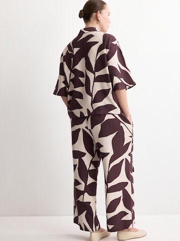 MANGO Wide leg Trousers 'PLUMAS' in Beige