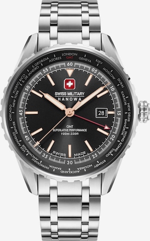 SWISS MILITARY HANOWA Uhr 'Afterburn Gmt' in Silber: Vorderseite