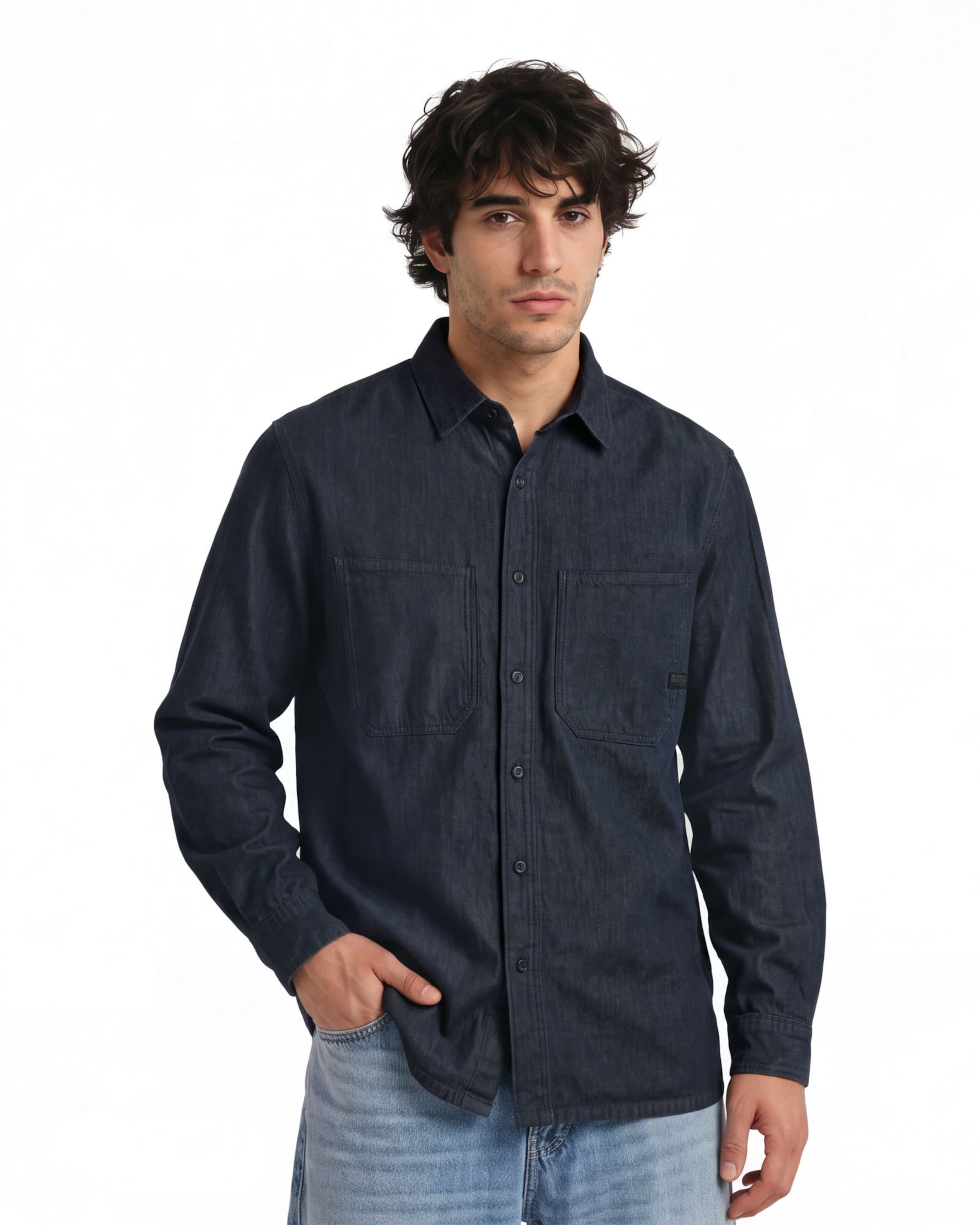 G-STAR Regular fit Zakelijk overhemd ' ' in Blauw: voorkant