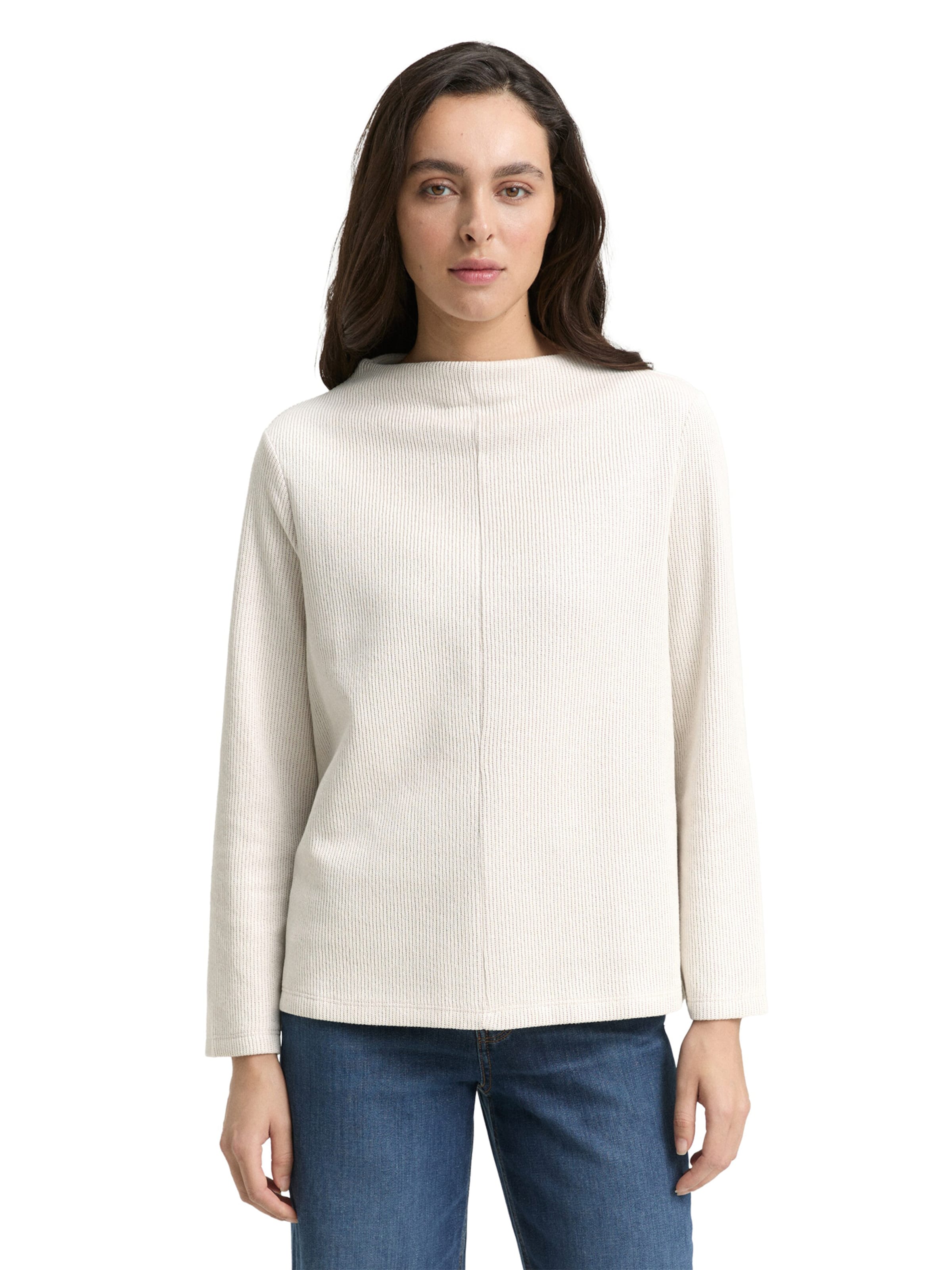 TOM TAILOR Sweatshirt in Beige: front