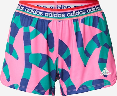 ADIDAS SPORTSWEAR Pantalon de sport 'Farm Rio Pacer 3-Stripes' en bleu / jade / rose clair / blanc, Vue avec produit