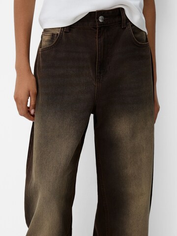 Wide Leg Jean Bershka en marron