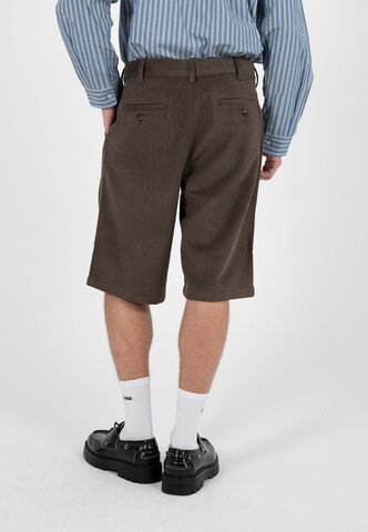 Prohibited Loosefit Bandplooibroek 'Podium' in Bruin