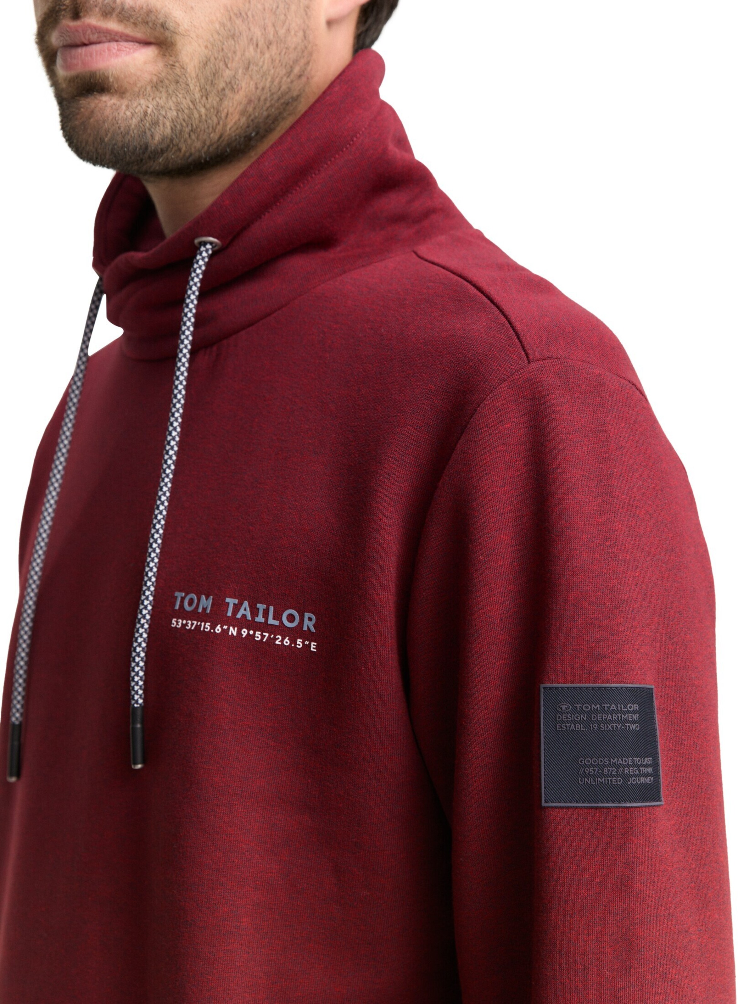 TOM TAILOR Sweatshirt 'Snood' in Rood