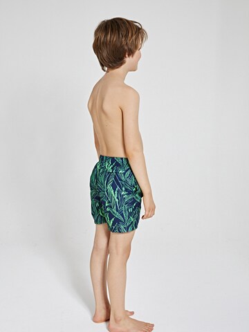 Shorts de bain 'Scratched leaves' Shiwi en bleu