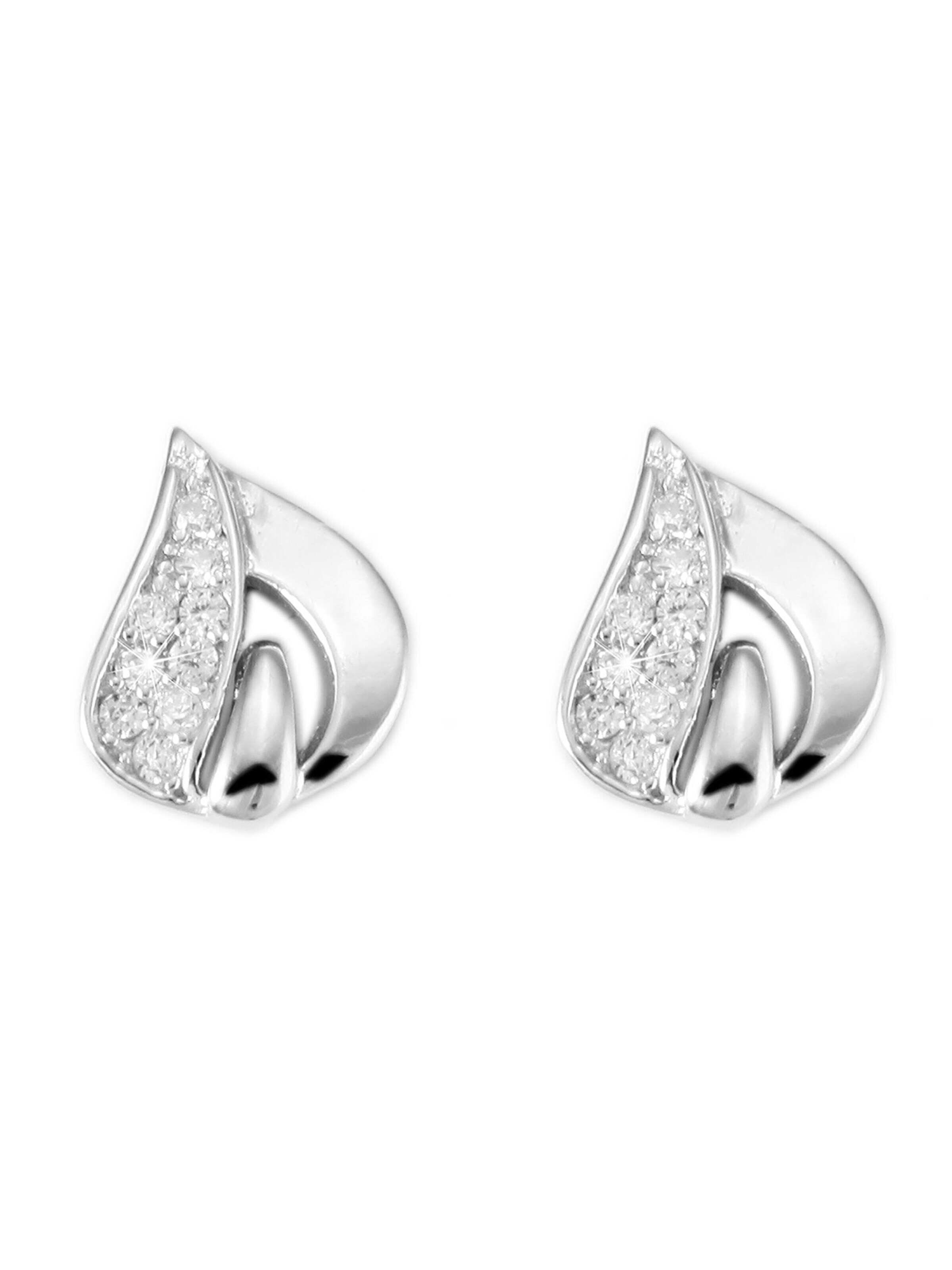 Akzent Earrings '"Dave" aus 925 Sterlingsilber, rhodiniert, langlebig' in Silver: front