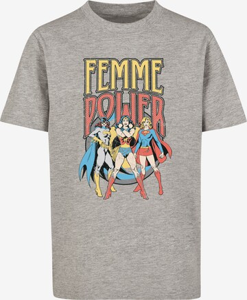 Maglietta 'DC Comics Wonder Woman Femme Power' di F4NT4STIC in grigio: frontale