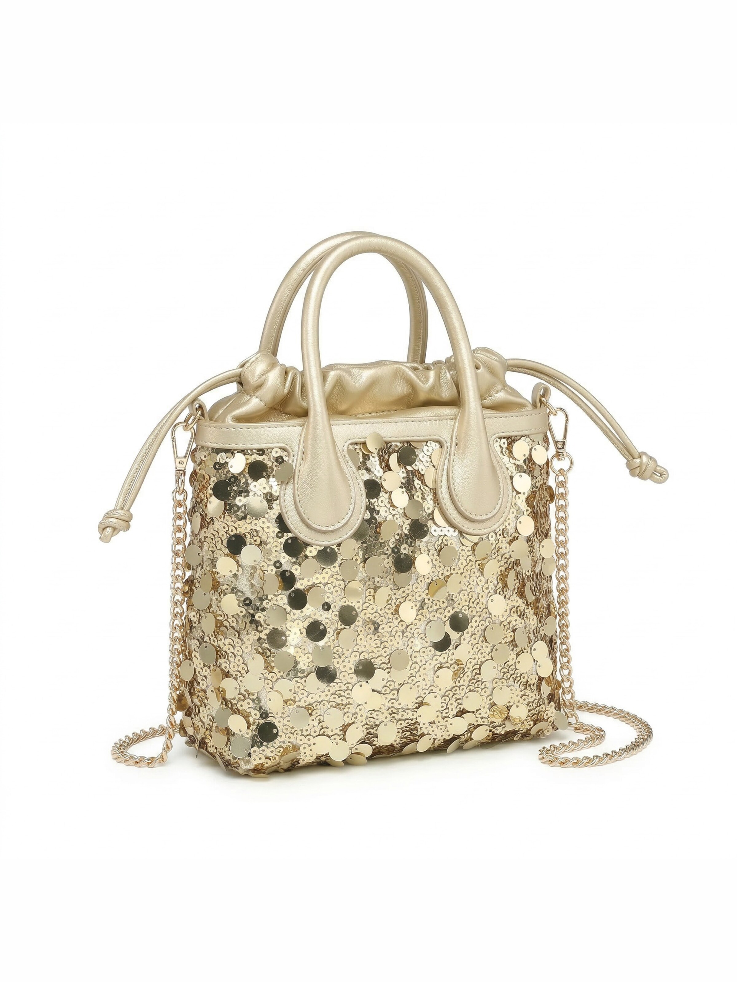 Borsa a tracolla 'Borsa a Tracolla Zefira Plus Donna - Paillettes Glamour Poliestere' di Kassandra in oro