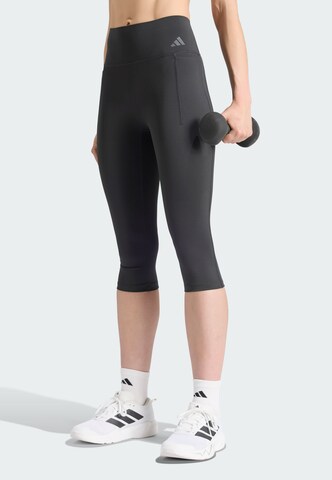 ADIDAS PERFORMANCE Skinny Spodnie sportowe 'Optime' w kolorze czarny: przód