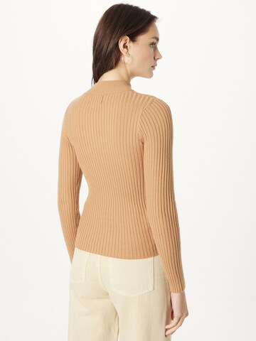 PIECES Sweter 'CRISTA' w kolorze brązowy