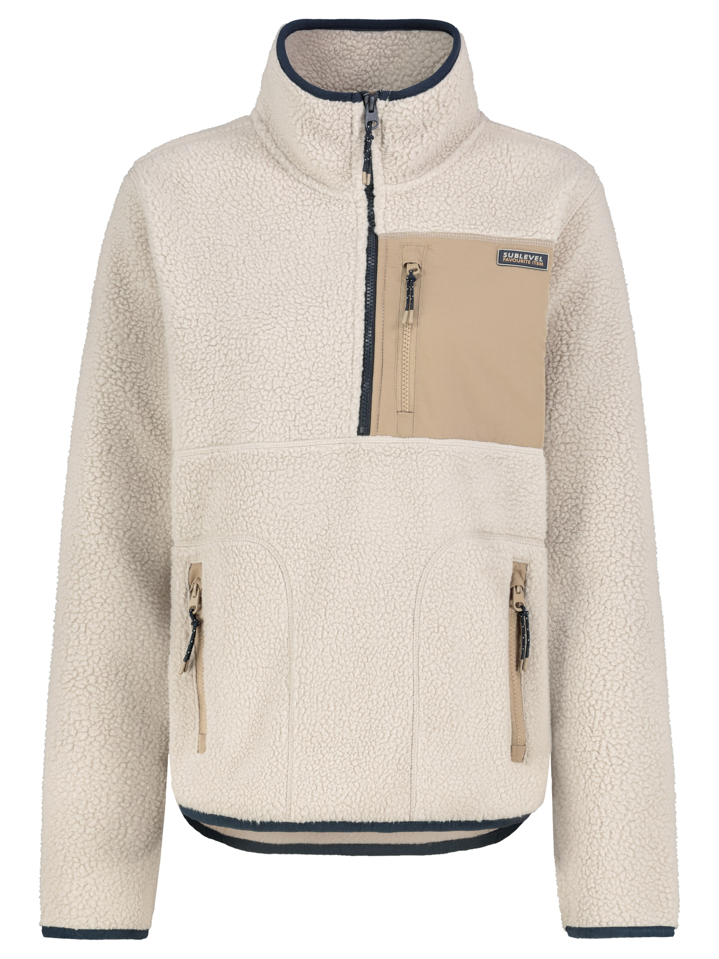 Sublevel Fleece jas in Beige: voorkant