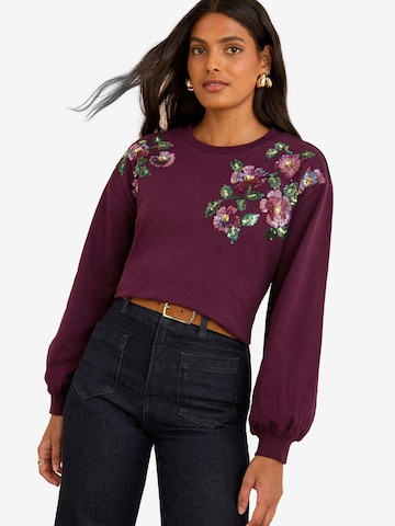 love & roses Mikina - Fialová: predná strana