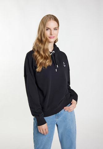 DreiMaster Maritim Sweatshirt 'Eissegler' in Zwart: voorkant