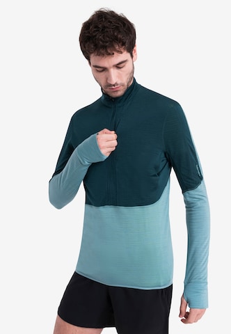 ICEBREAKER Funkcionalna majica 'Realfleece Descender' | zelena barva